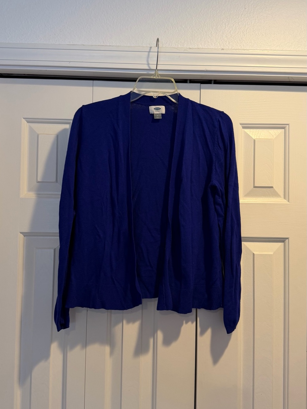 Old Navy Royal Blue Open Front Cardigan Sweater Knit Long Sleeve Size M